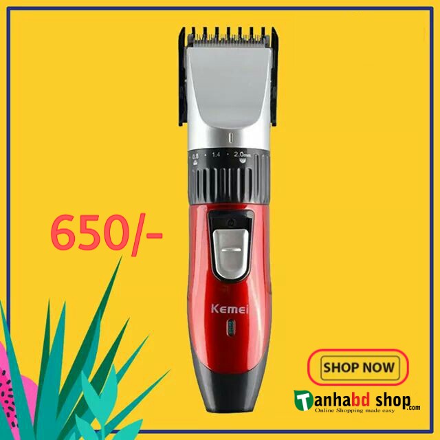 Kemei Km-730 Proffosonal Hair Rechargable Hair Trimmer-4 Diffrent Size.