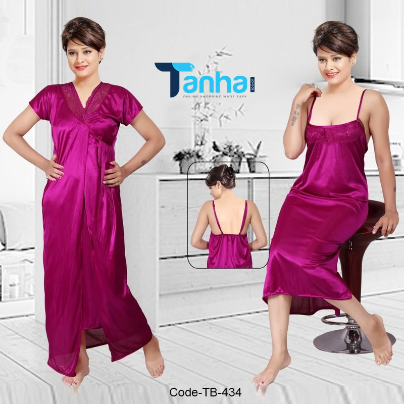 Best Premium Quality 2 Part Silk Satin Night Dress.