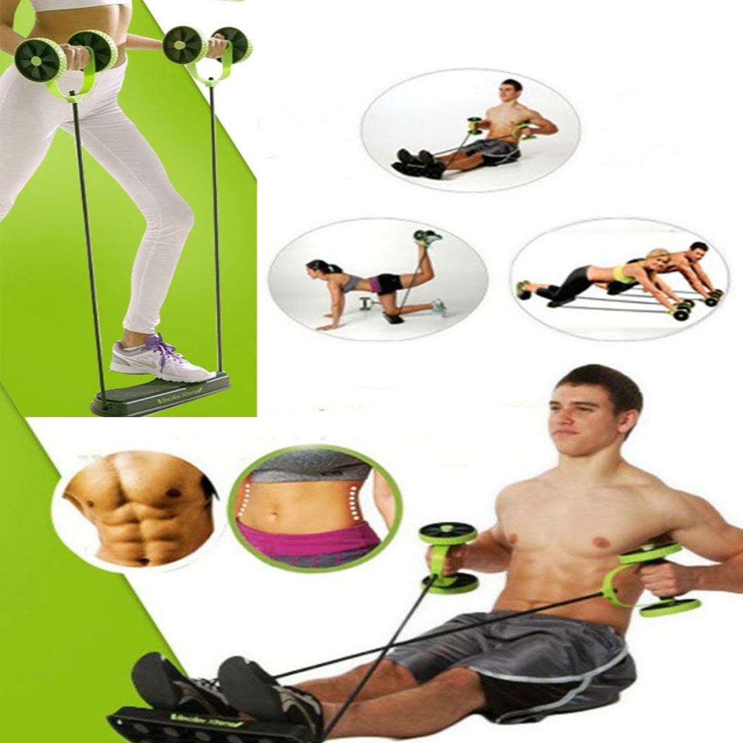 Revoflex Xtreme Full Body Workout Black Set Home or Gym Massage Exerciser for Men & Women.