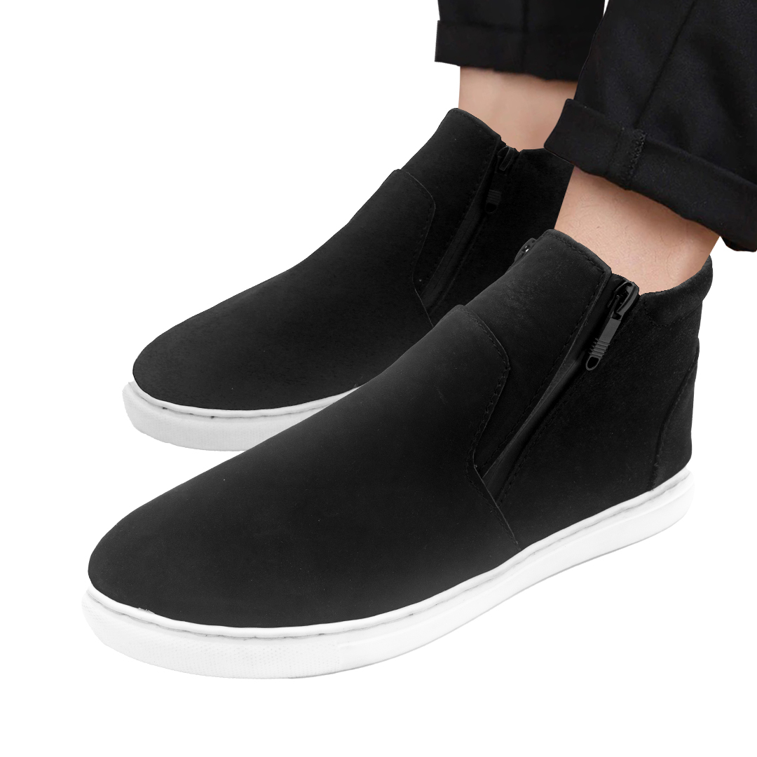 Formal Black leather Boat For Man