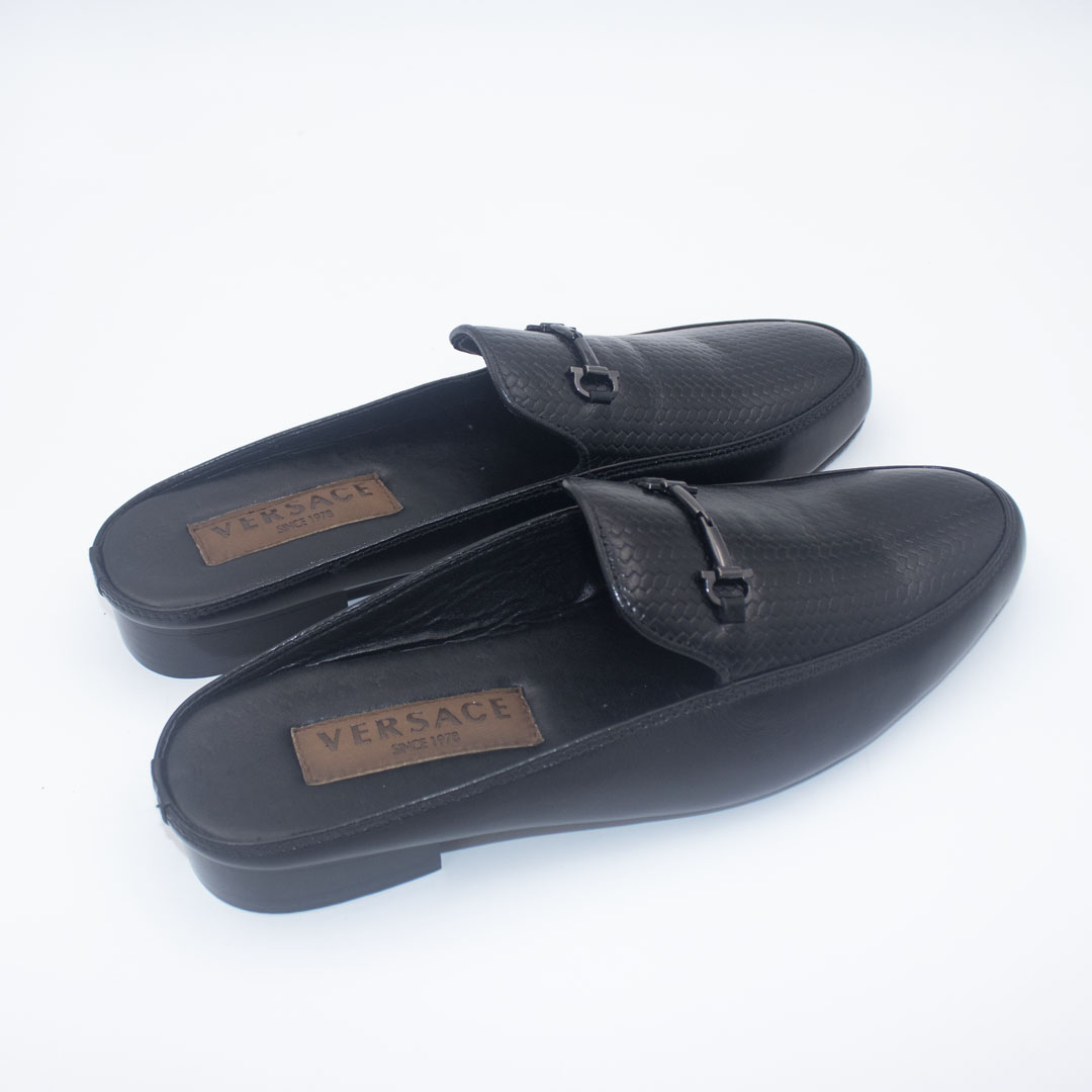 Exclusive Design Leather Formal Loafers Shoe For Men- Black