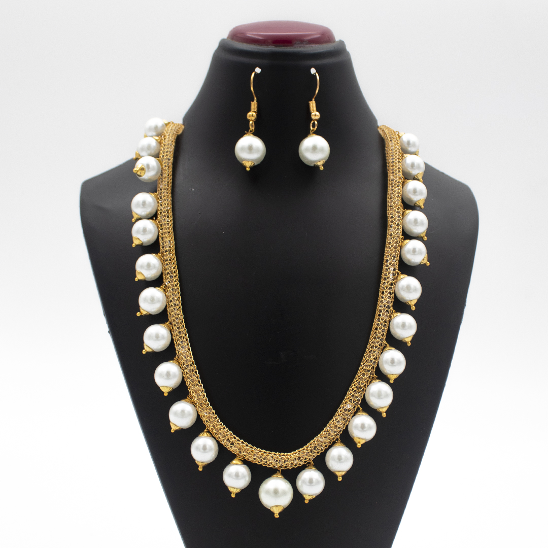 Fationable Large Round Ball Chain Necklace For Women With Earrings