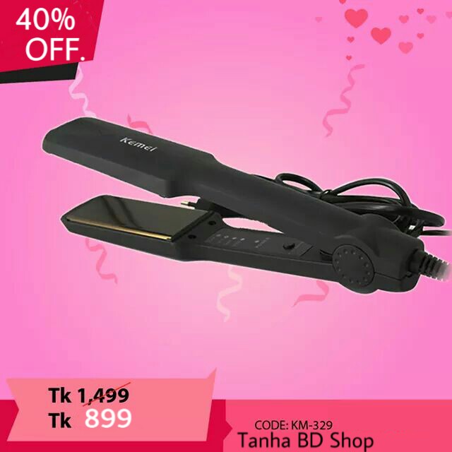 Kemei KM-329 Hairstyling Flat Iron Styling Professional Hair Straightener. image 5