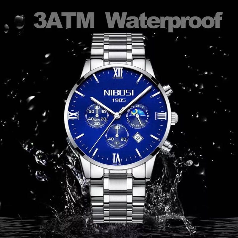 NIBOSI Blue Watch Men image 2